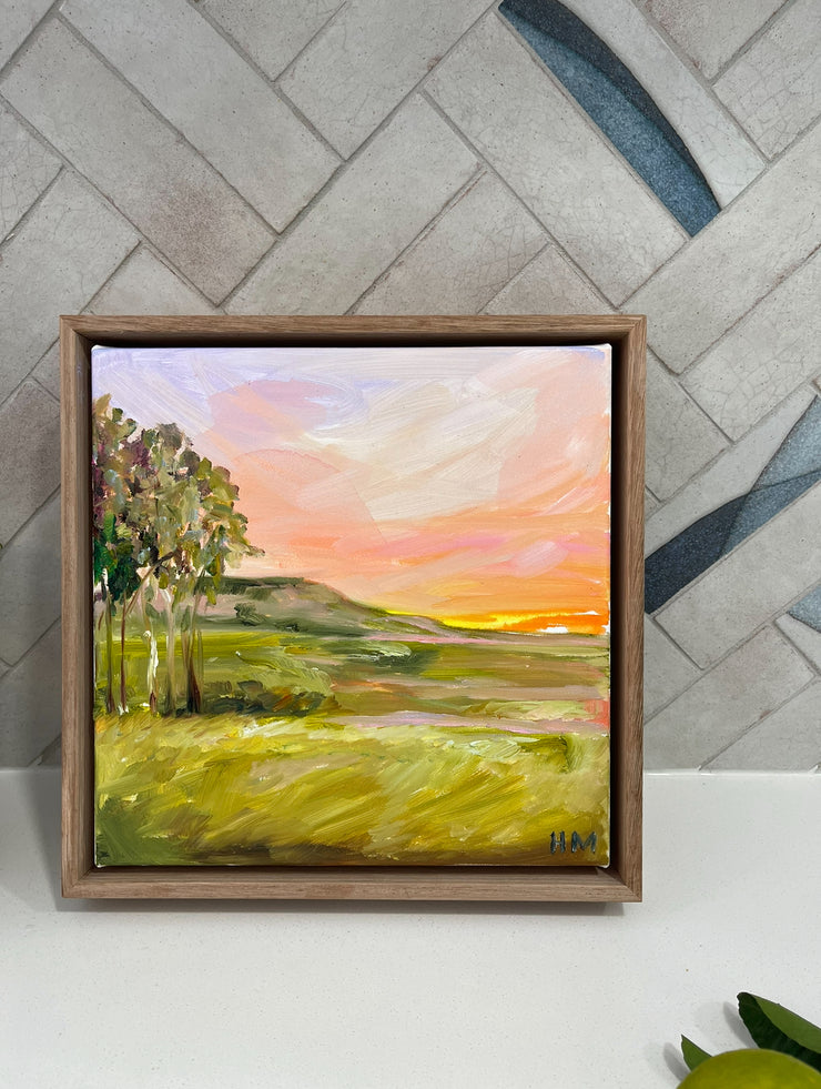 'Winter sunset on the hill' Original Painting